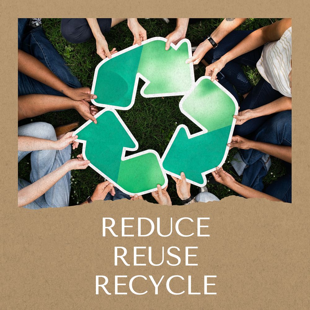 Reduce reuse recycle Instagram post template, editable text