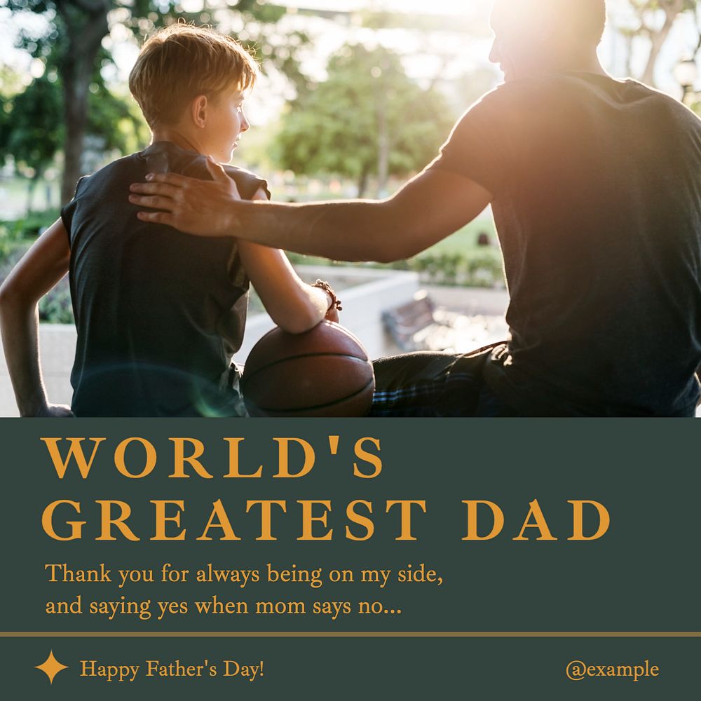 Father's day Instagram post template, editable text