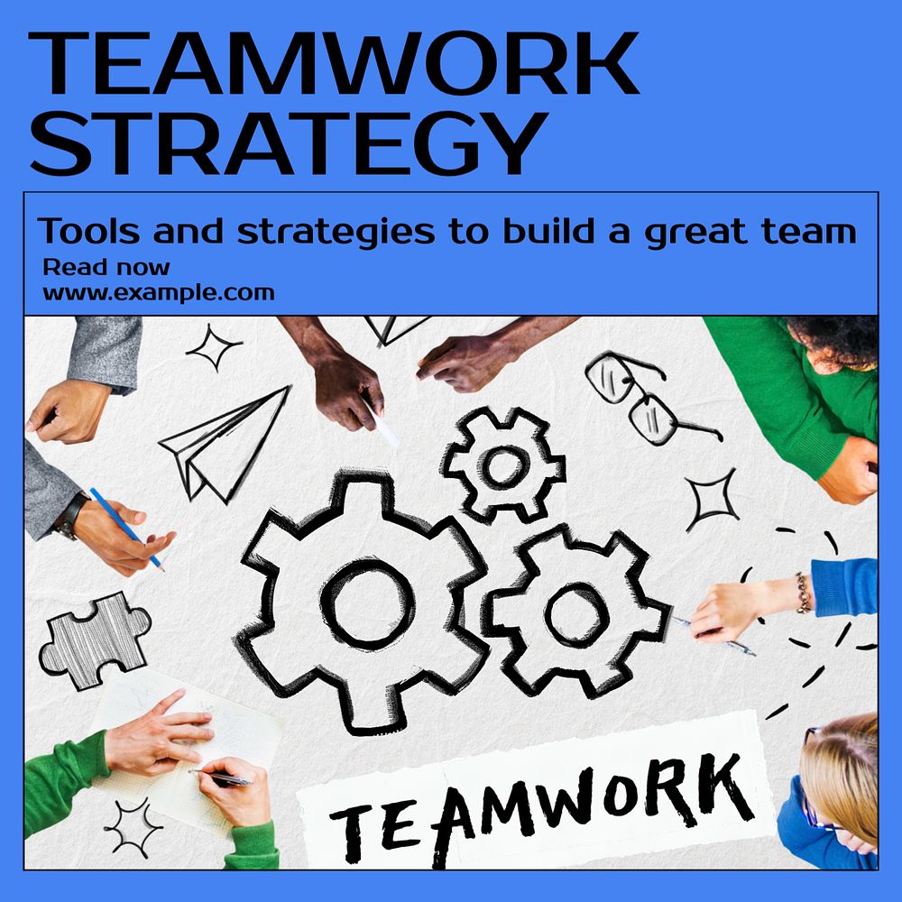 Teamwork strategy Instagram post template