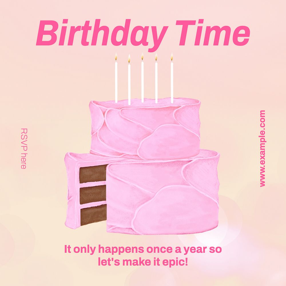 Birthday Instagram post template, editable text