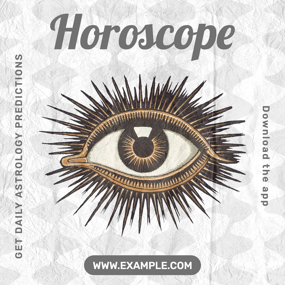 Horoscope Instagram post template, editable text