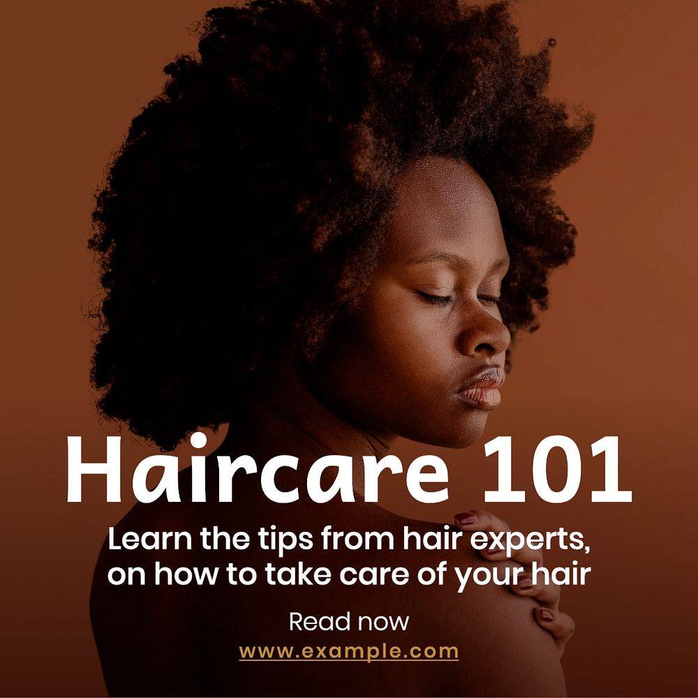 Haircare 101 Instagram post template, editable text