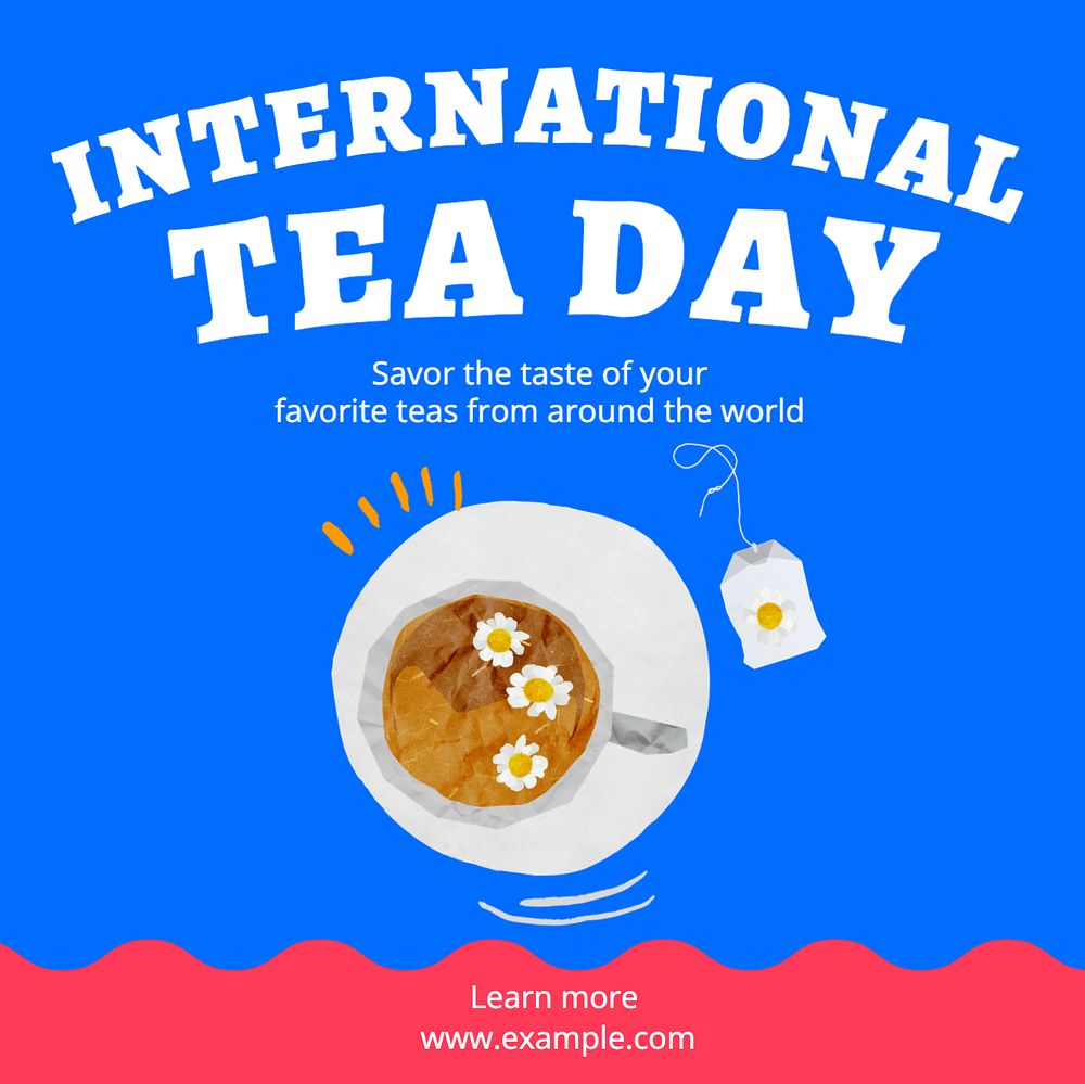 International tea day Instagram post template, editable text