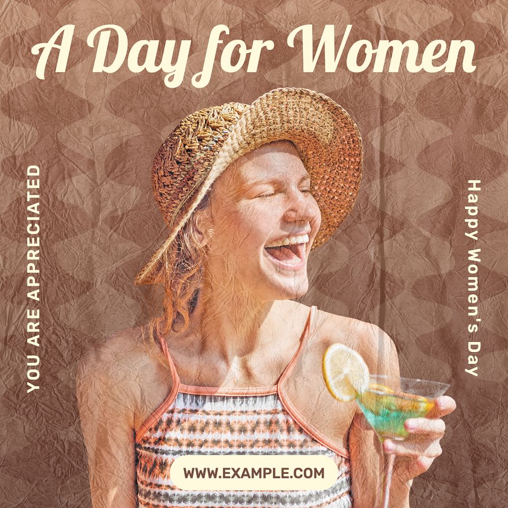 Happy women's day Instagram post template, editable text