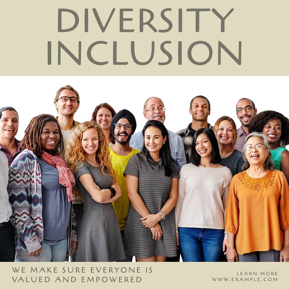 Diversity and inclusion Instagram post template, editable text