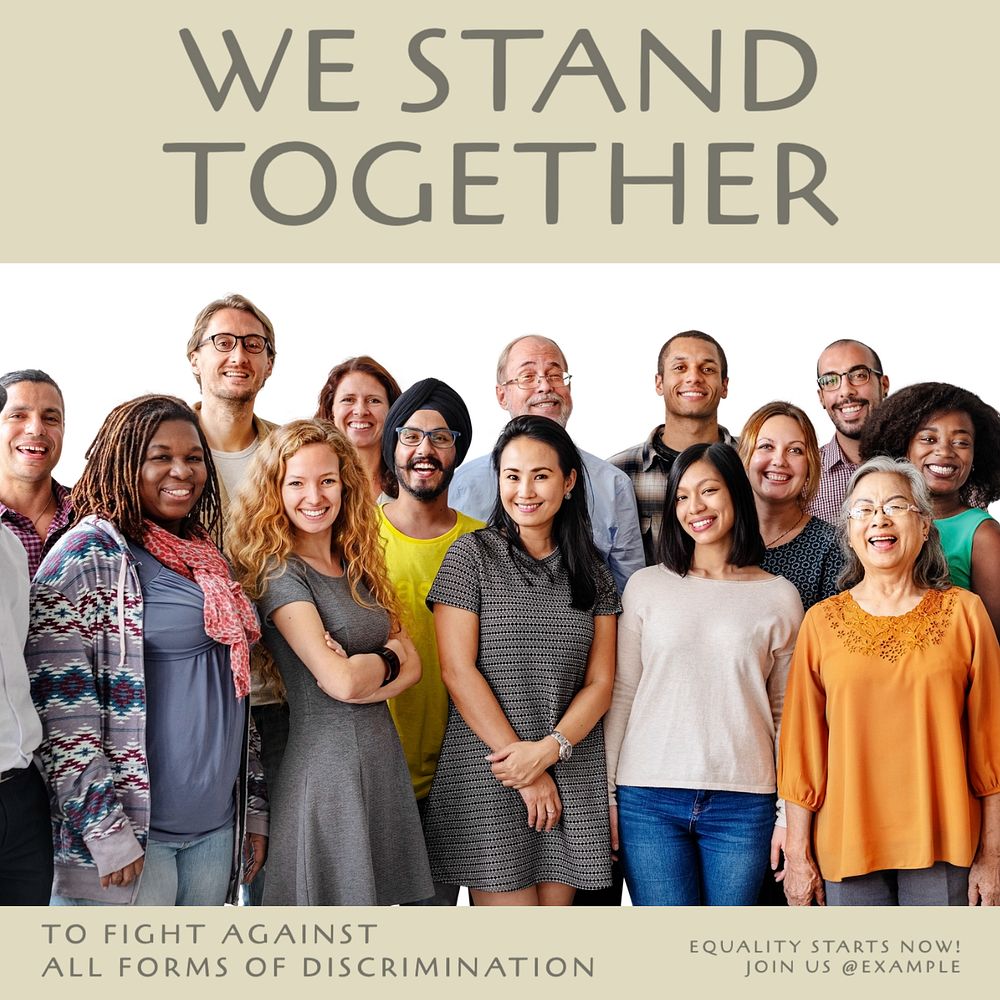 Diversity campaign Instagram post template, editable text