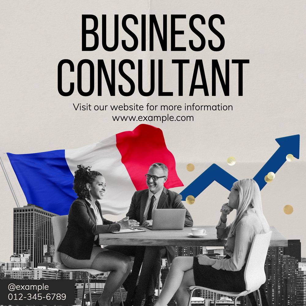 Business consultant Instagram post template, editable text