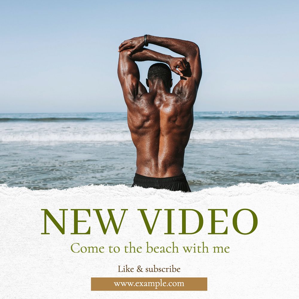 New video Instagram post template, editable text