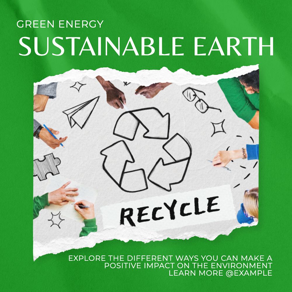 Sustainable earth Instagram post template