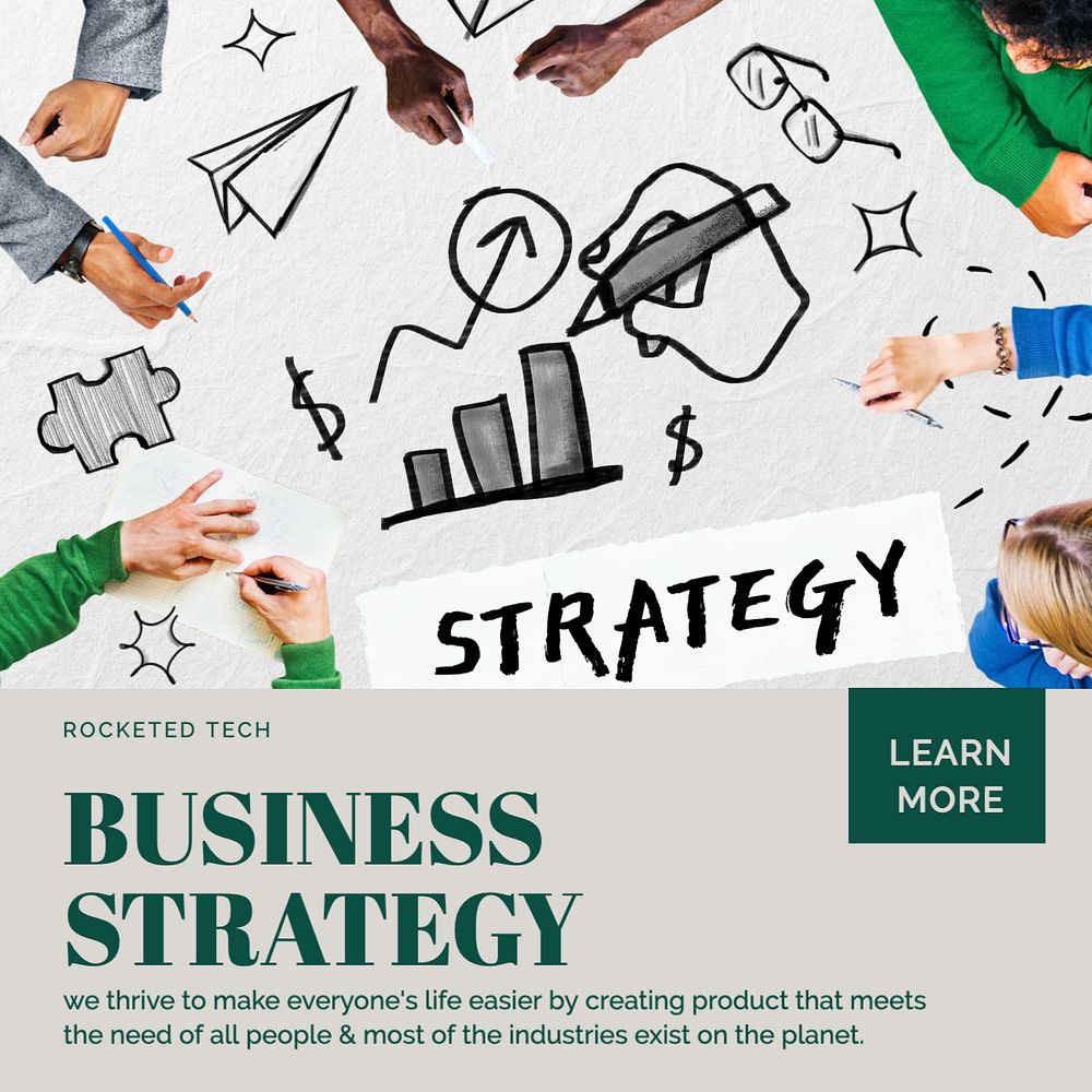 Business strategy Instagram post template