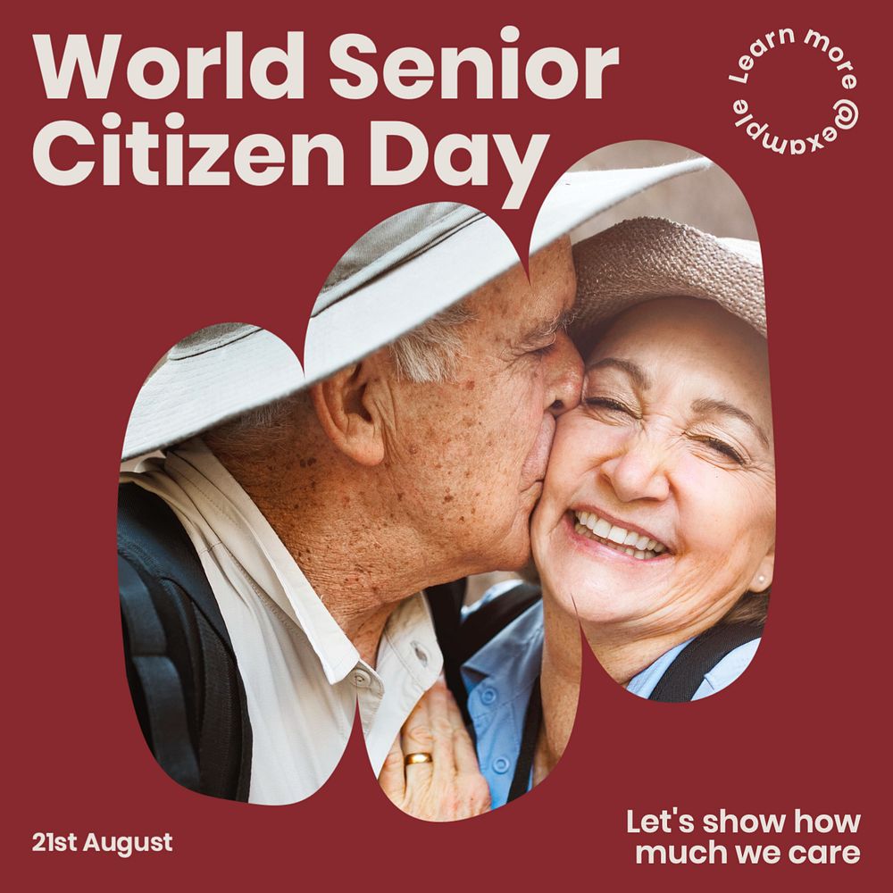 Senior citizen day Instagram post template, editable text