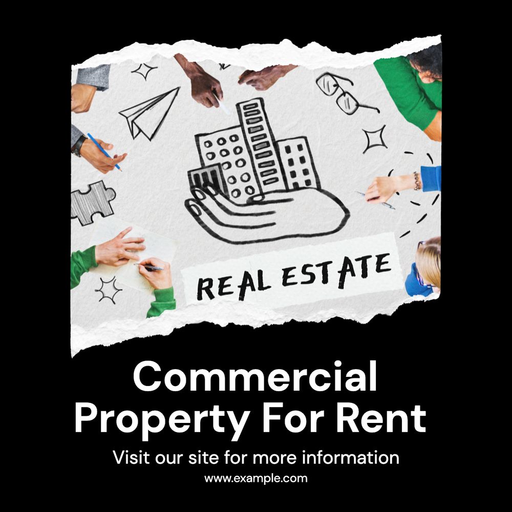 Commercial property rental Instagram post template