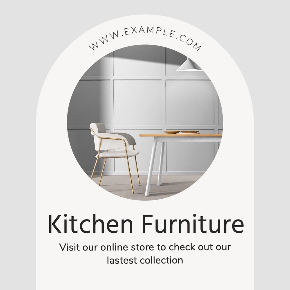 Kitchen furniture Instagram post template, editable text