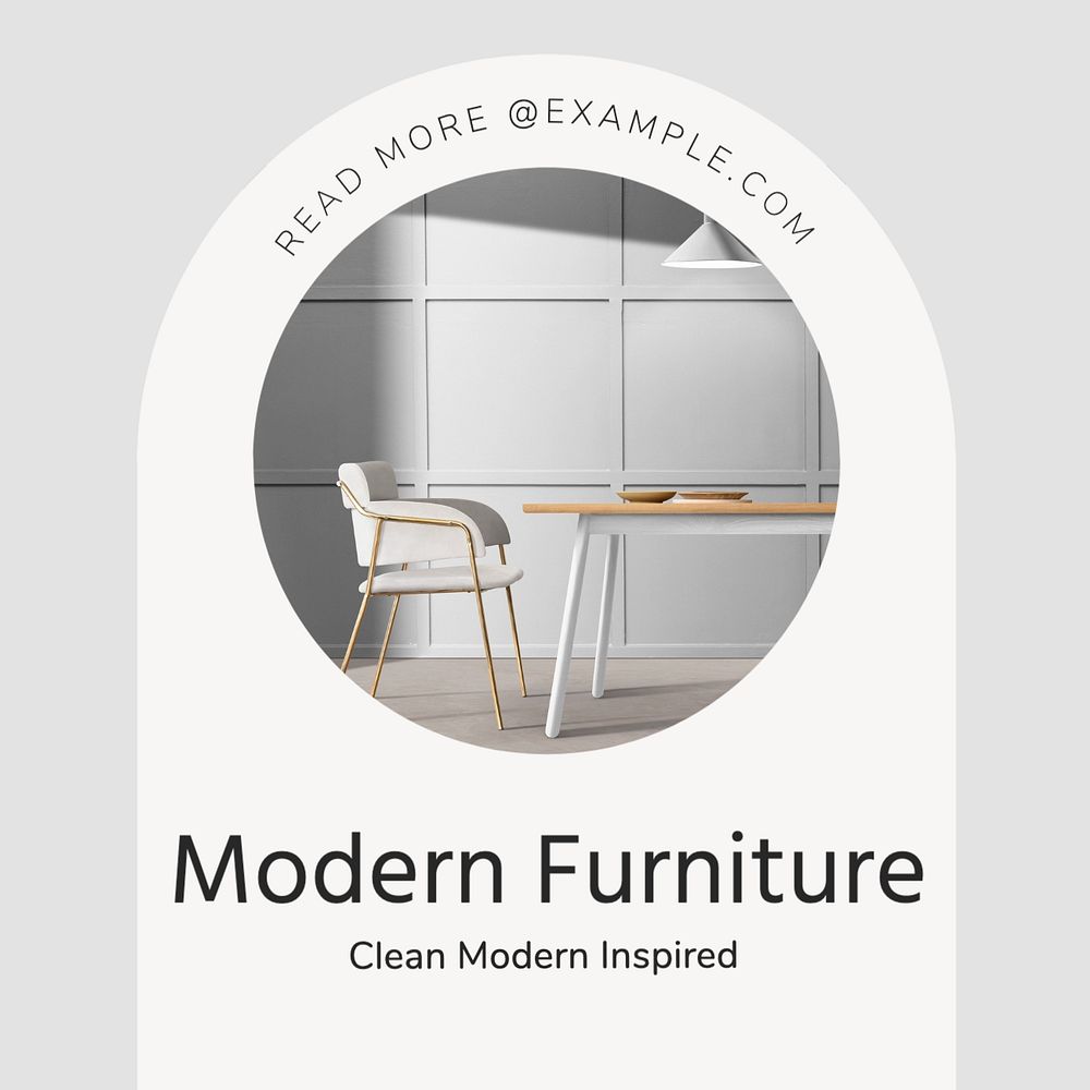 Furniture Instagram post template, editable text