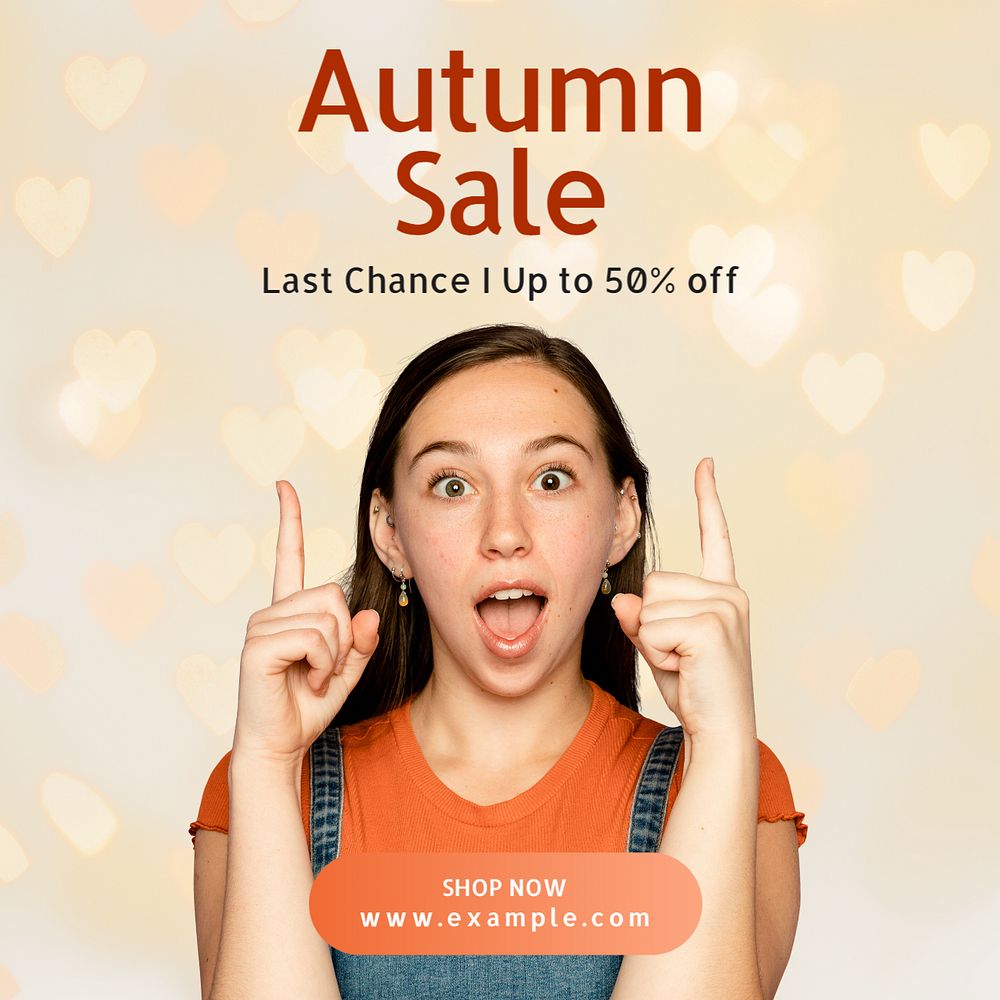 Autumn sale Instagram post template, editable text