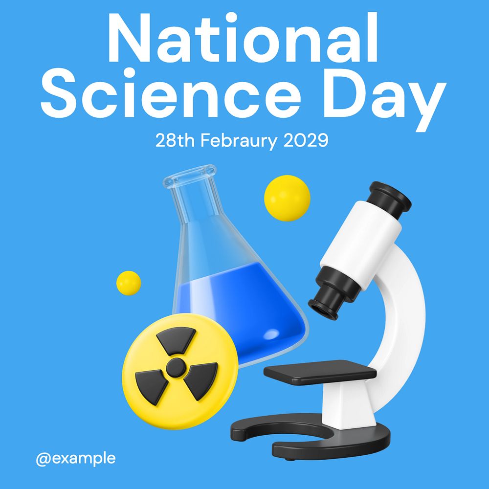 National science day Instagram post template, editable text