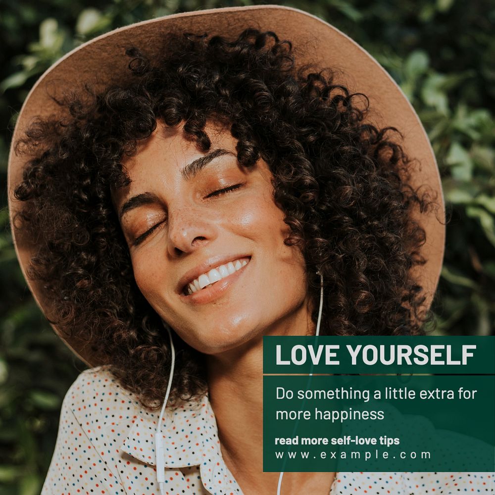 Love yourself Instagram post template, editable text