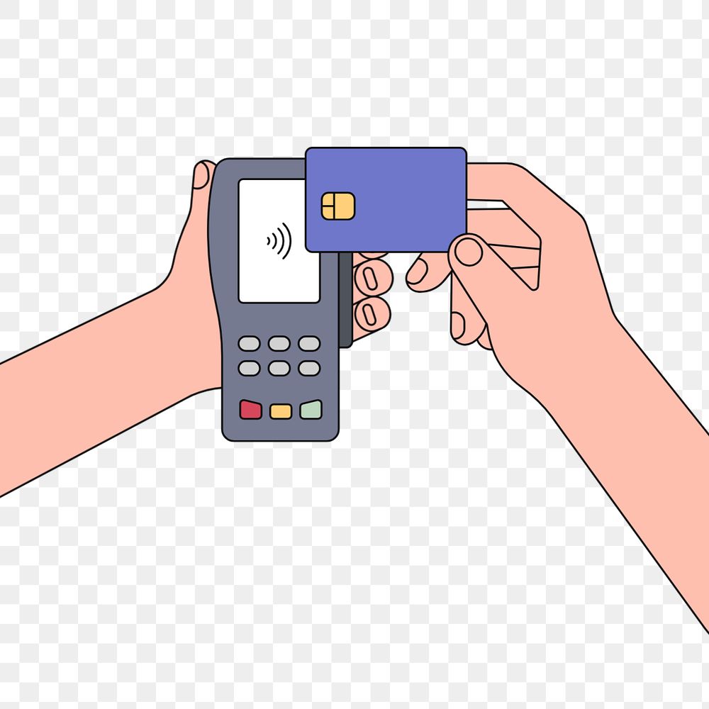 Credit card pay wave, cashless payment illustration, editable design