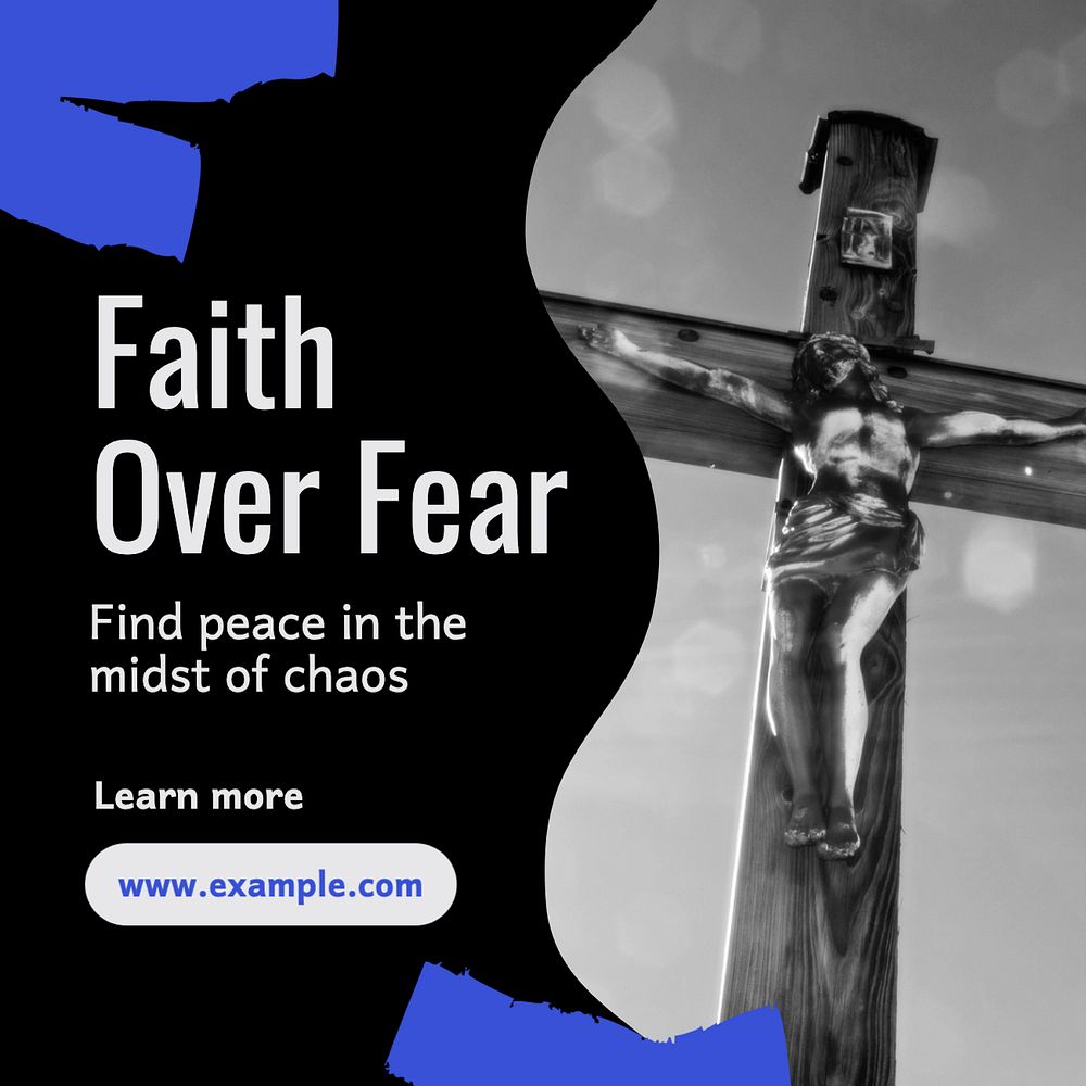 Faith Instagram post template, editable text