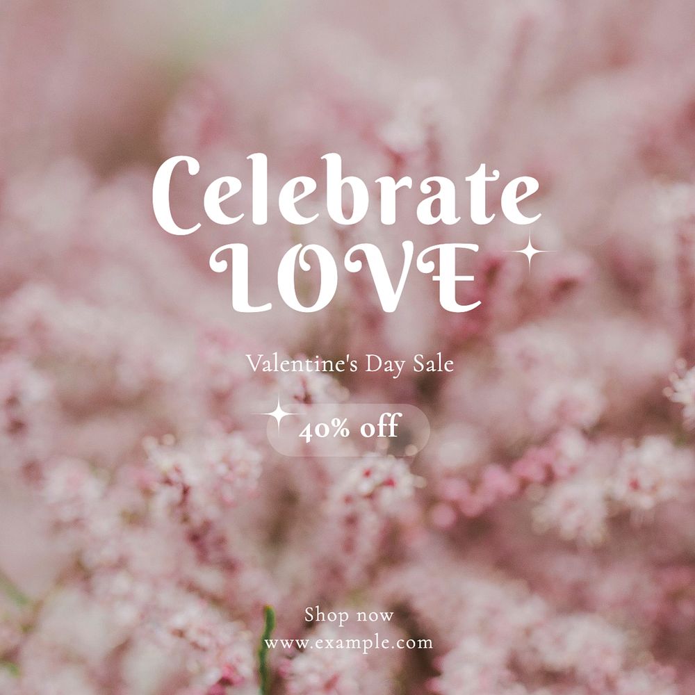 Celebrate love sale Instagram post template, editable text