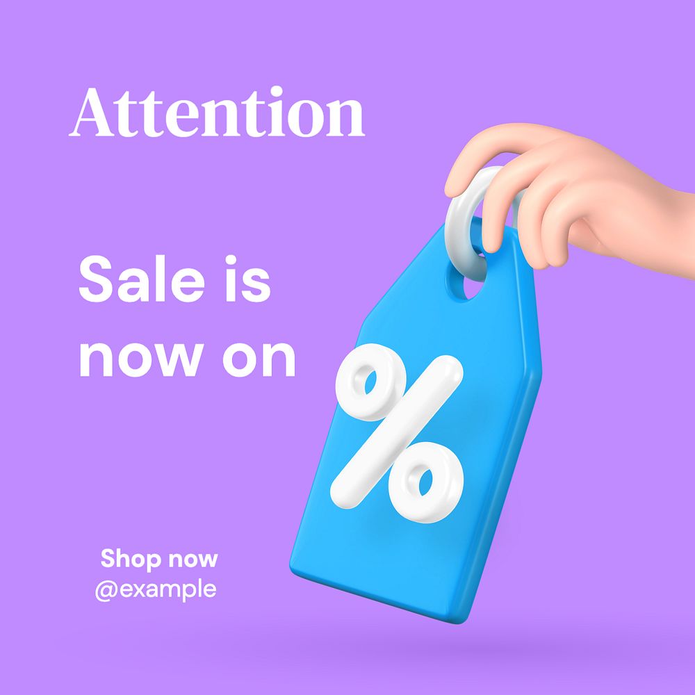 Sale announcement Instagram post template, editable text