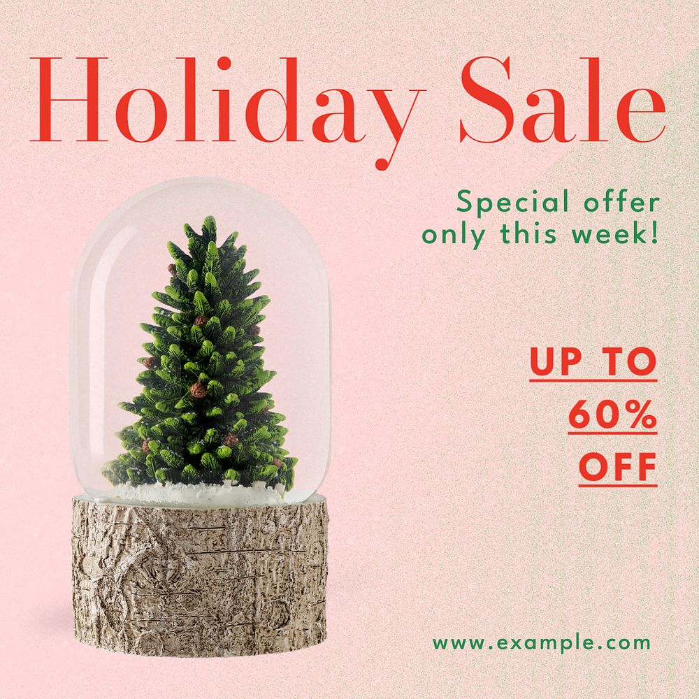 Holiday sale Instagram post template, editable text