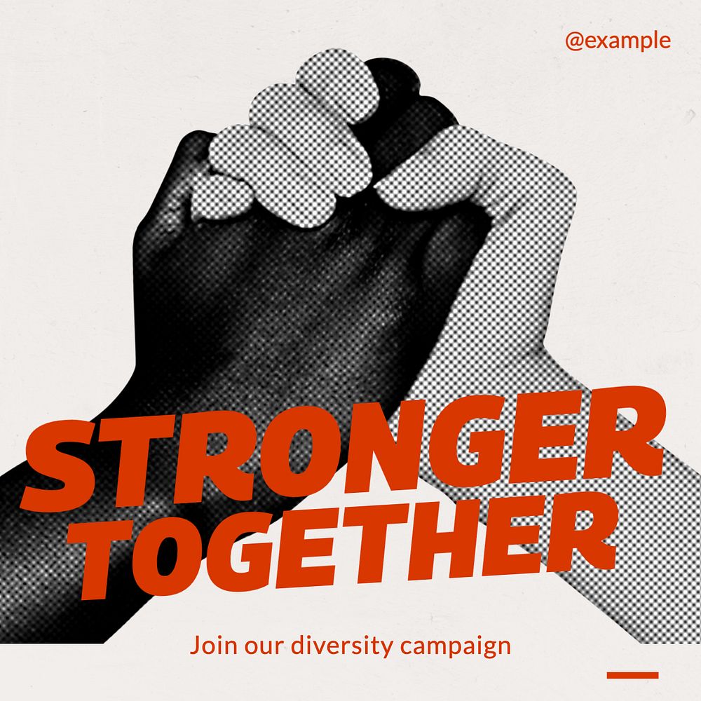 Diversity campaign Instagram post template, editable text