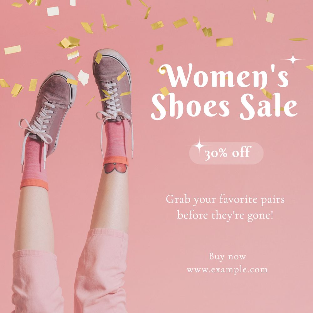 Shoes sale Instagram post template, editable text