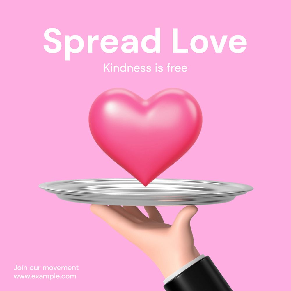 Spread love Instagram post template, editable text