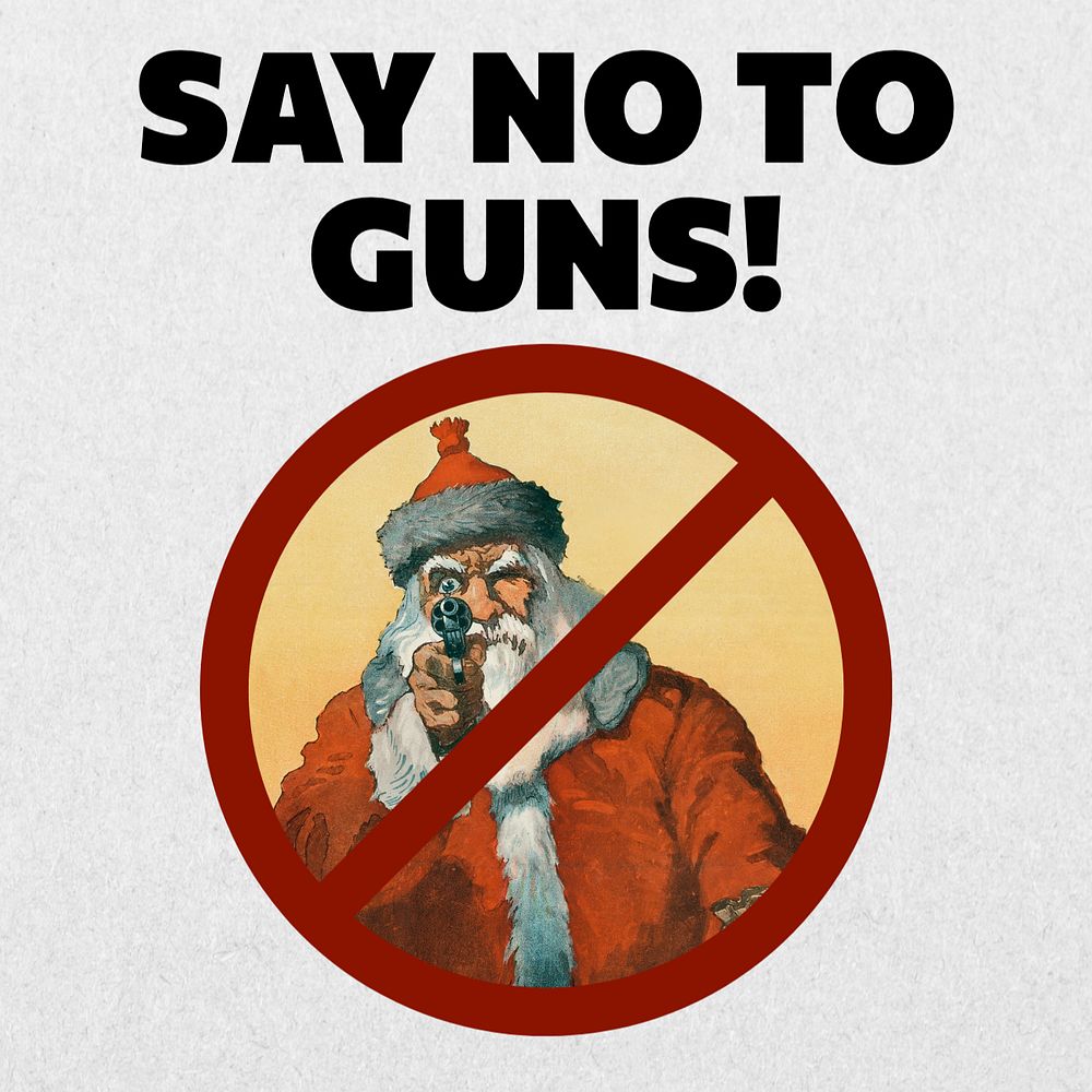 No to guns Instagram post template, editable text