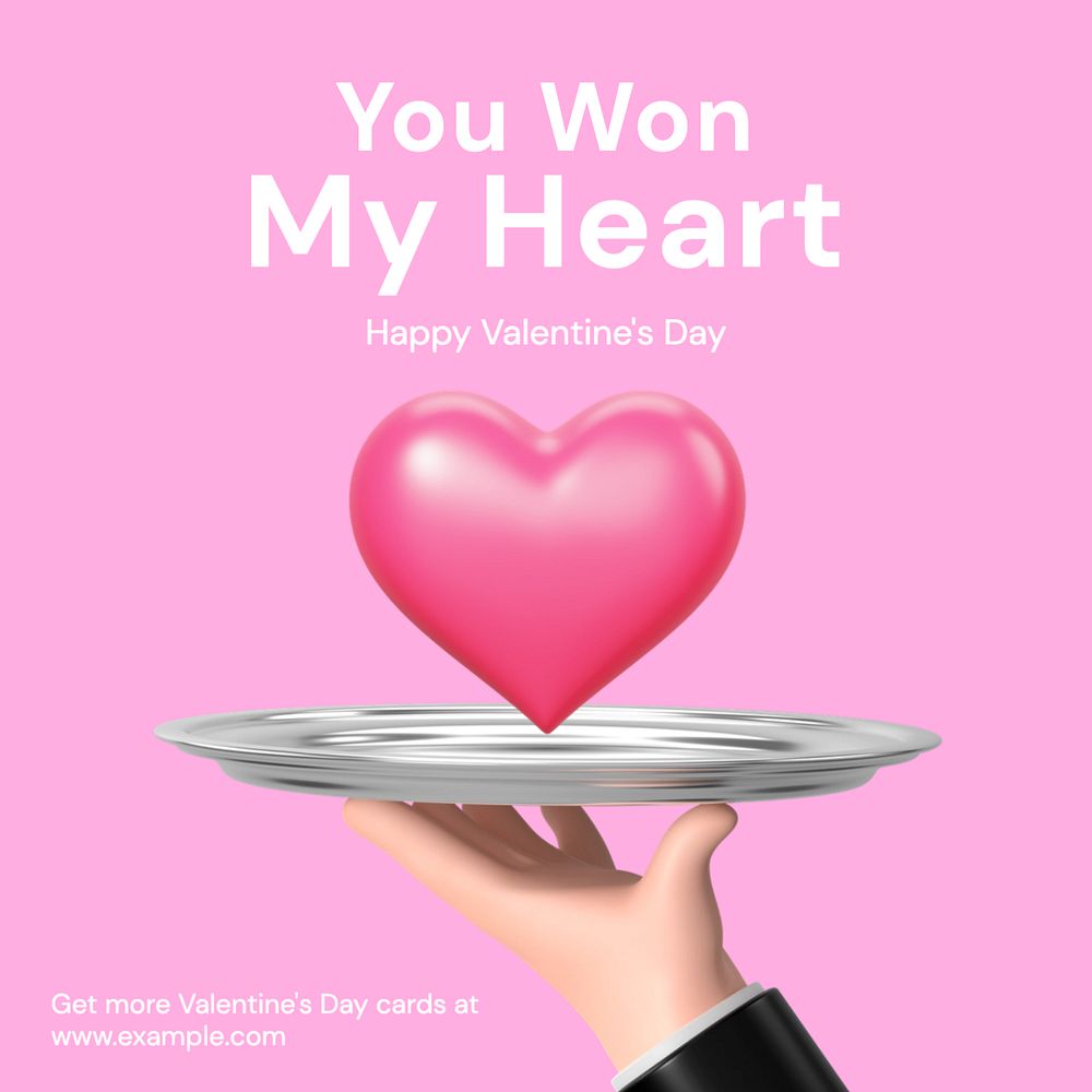 Valentine’s day Instagram post template, editable text