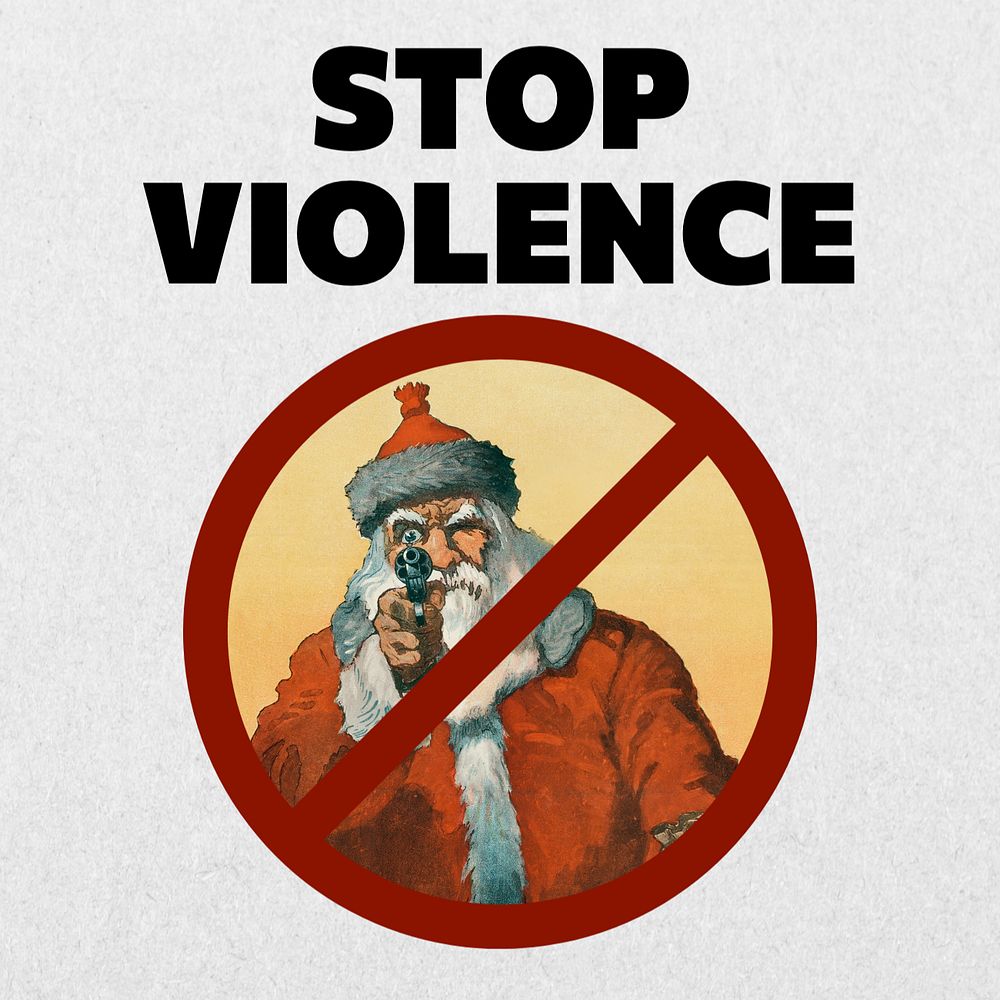 Stop violence Instagram post template, editable text