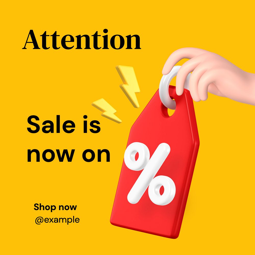 Sale announcement Instagram post template, editable text