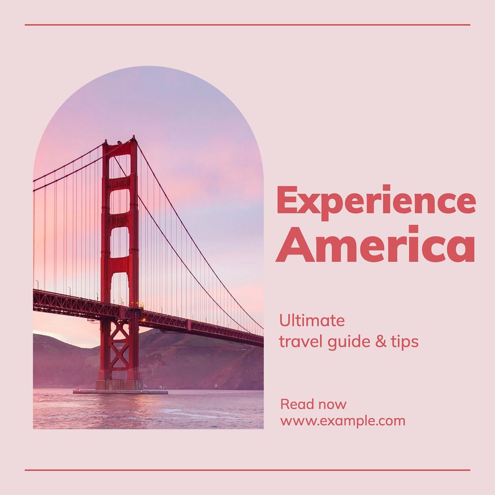 Experience America Instagram post template, editable text