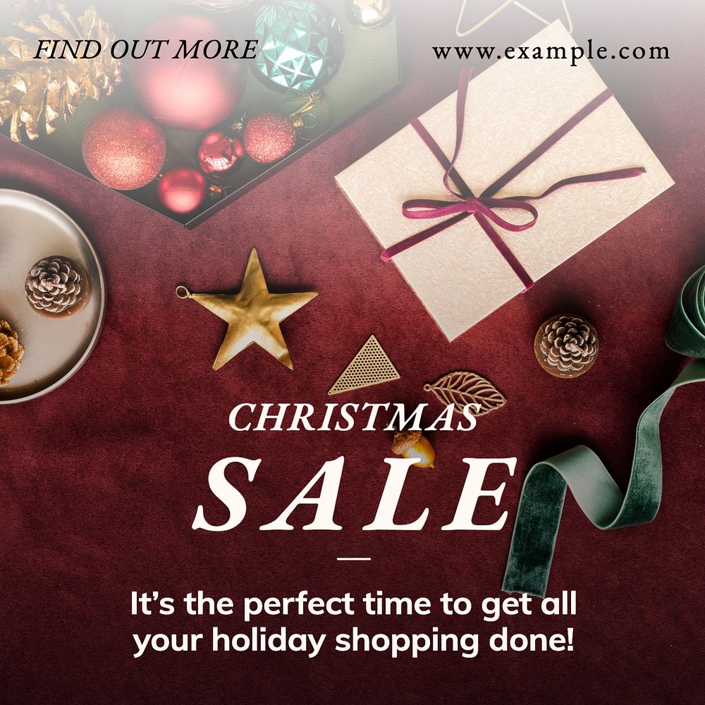 Christmas sale  Instagram post template, editable text