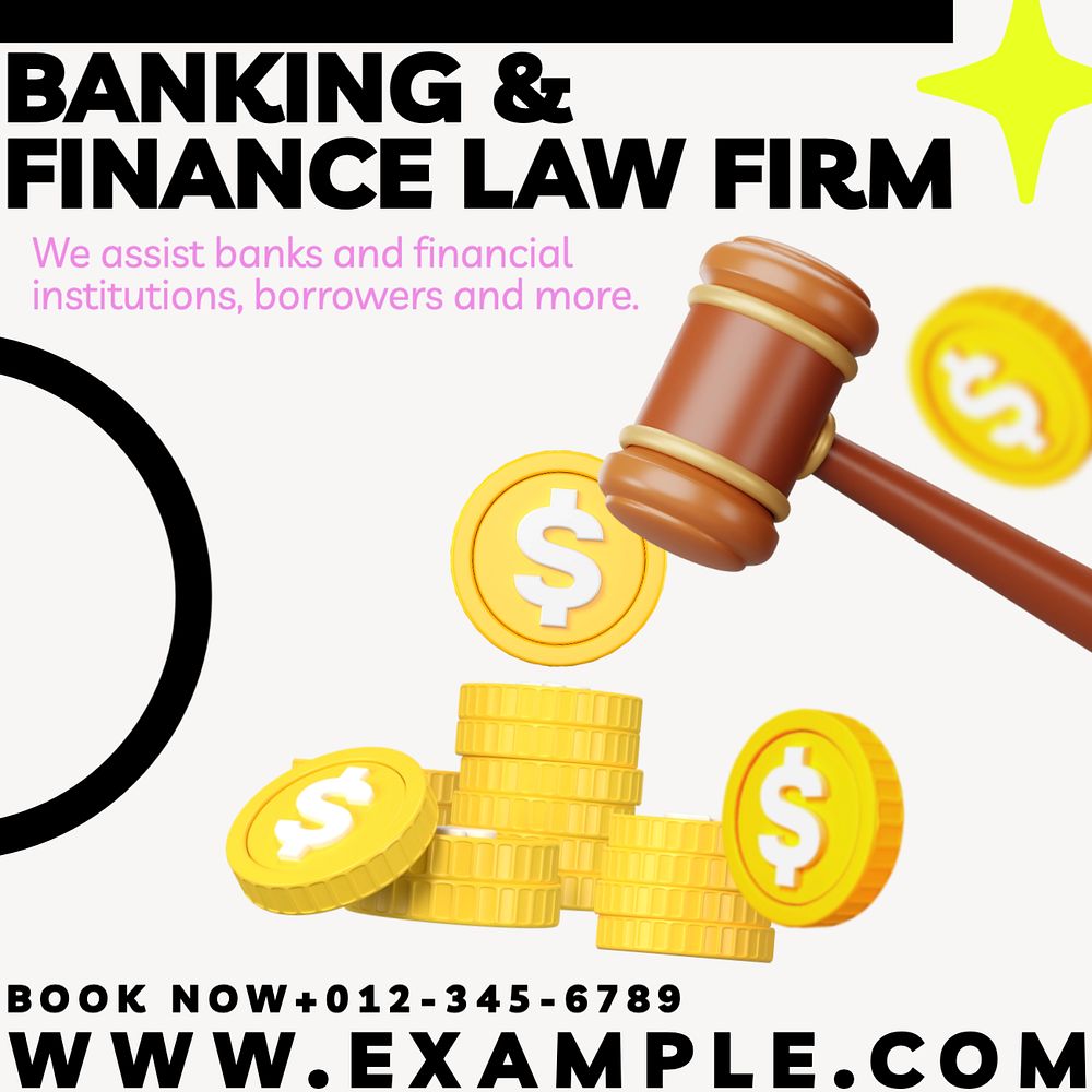 Finance law firm Instagram post template, editable text