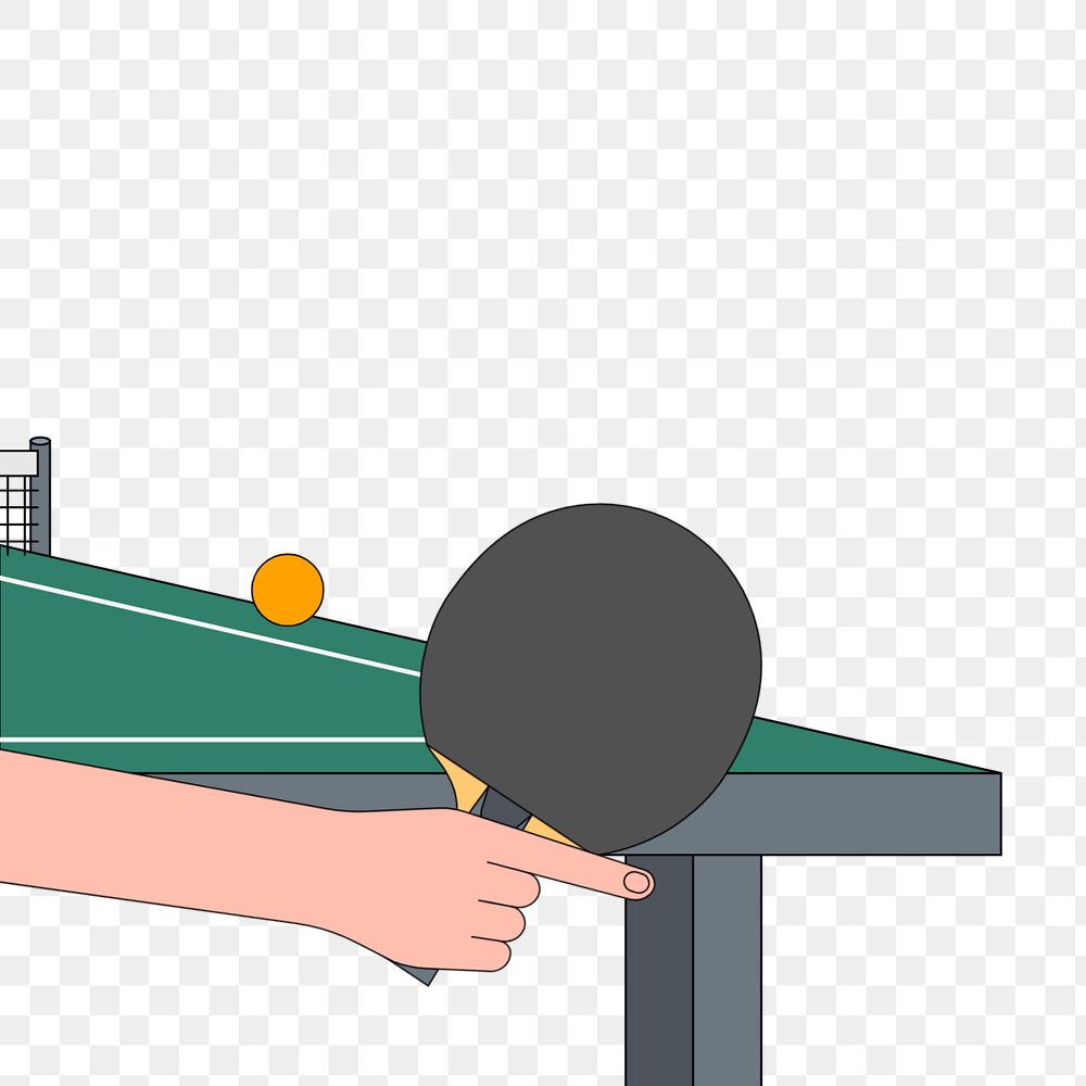 Hand hitting ping pong with paddles, sports illustration, editable design