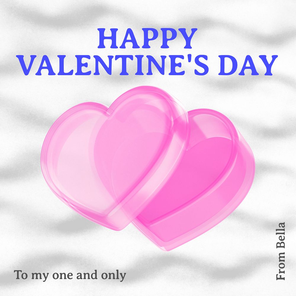 Valentine's day Instagram post template, editable text