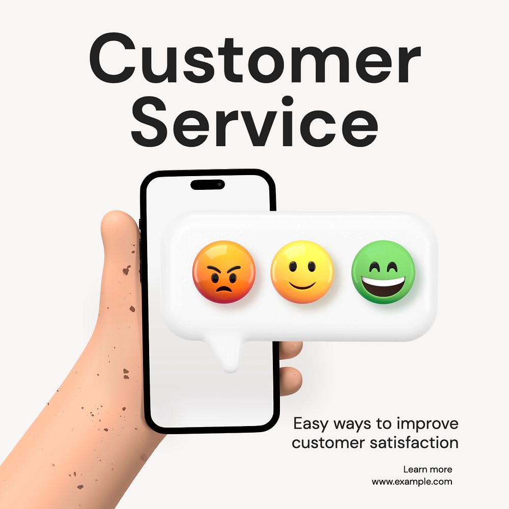 Customer service Instagram post template, editable text