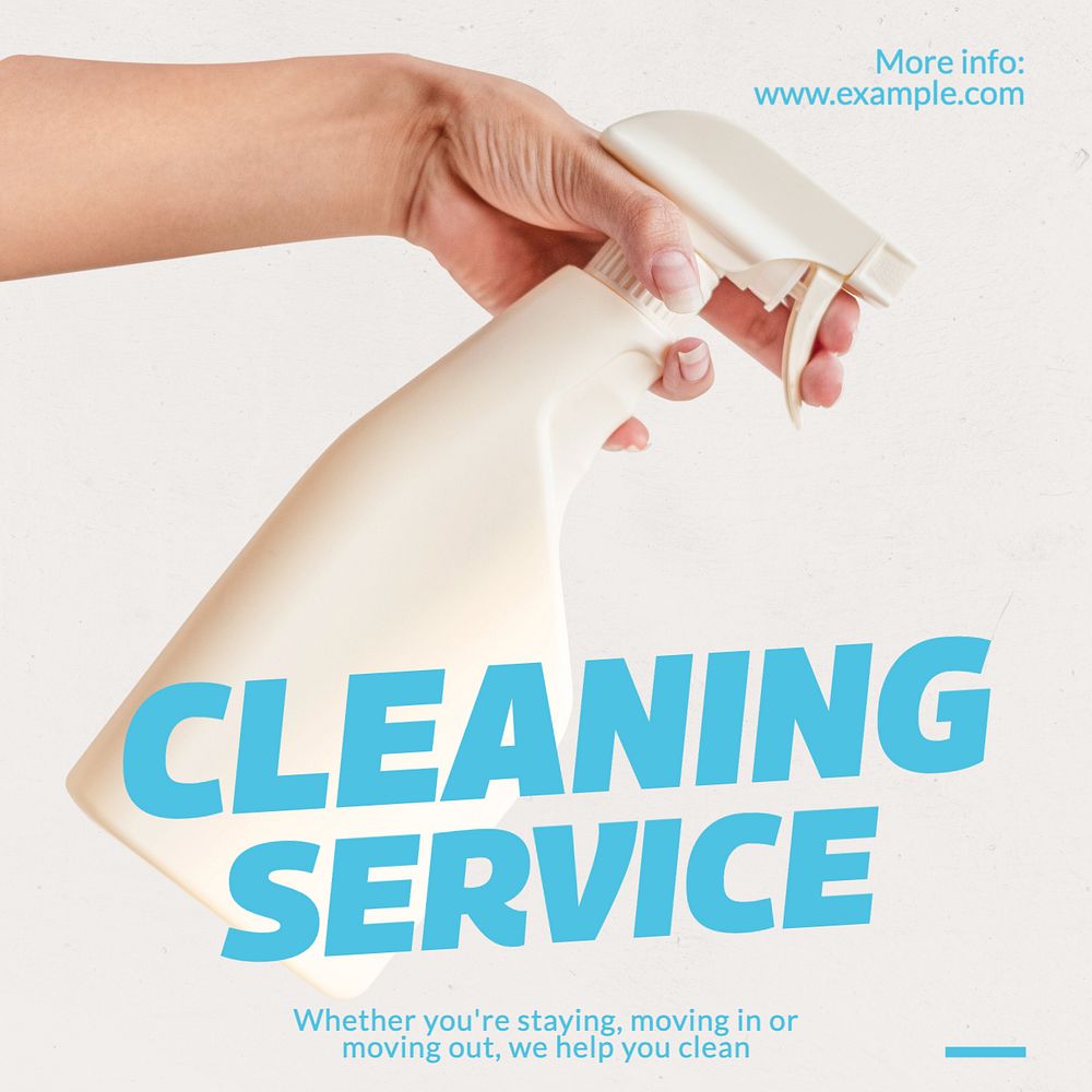 Cleaning services Instagram post template, editable text