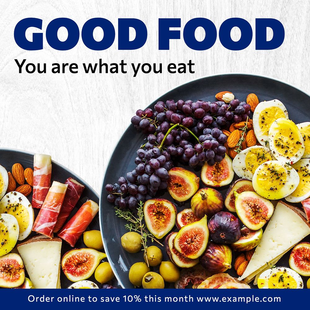 Healthy food Instagram post template, editable text