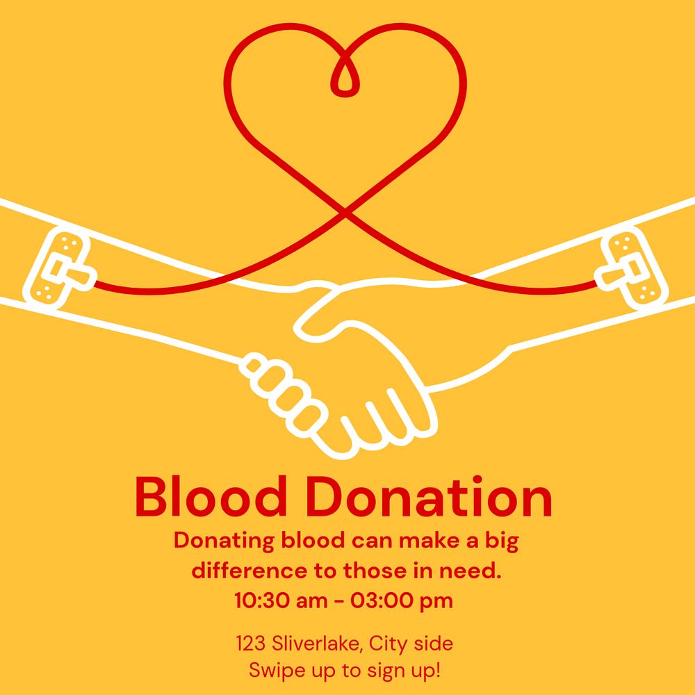 Blood donation Instagram post template, editable text