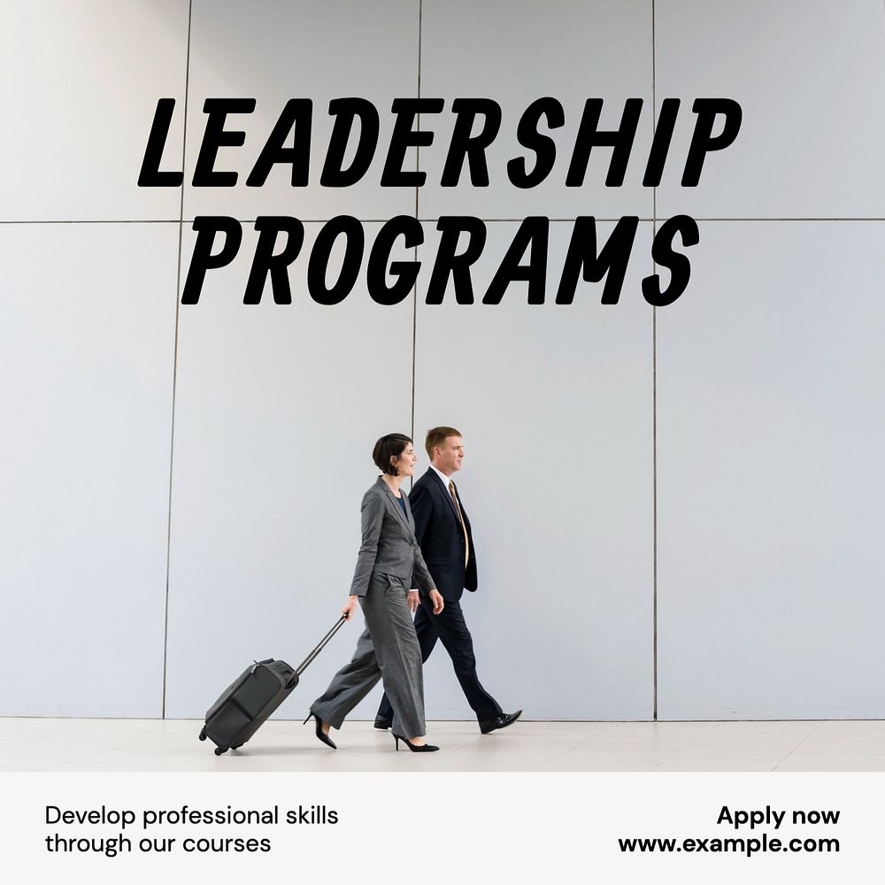 Leadership programs Instagram post template, editable text