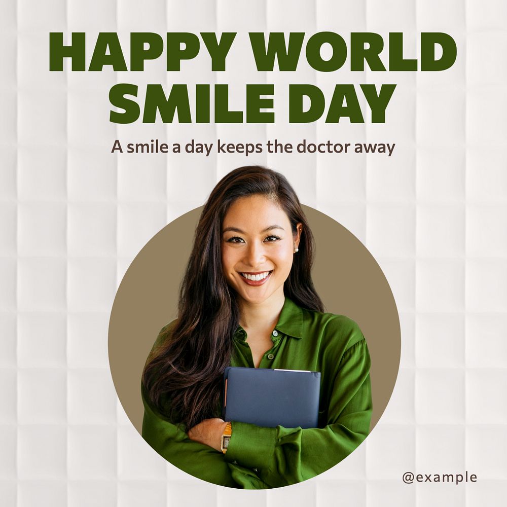 World smile day Instagram post template, editable text