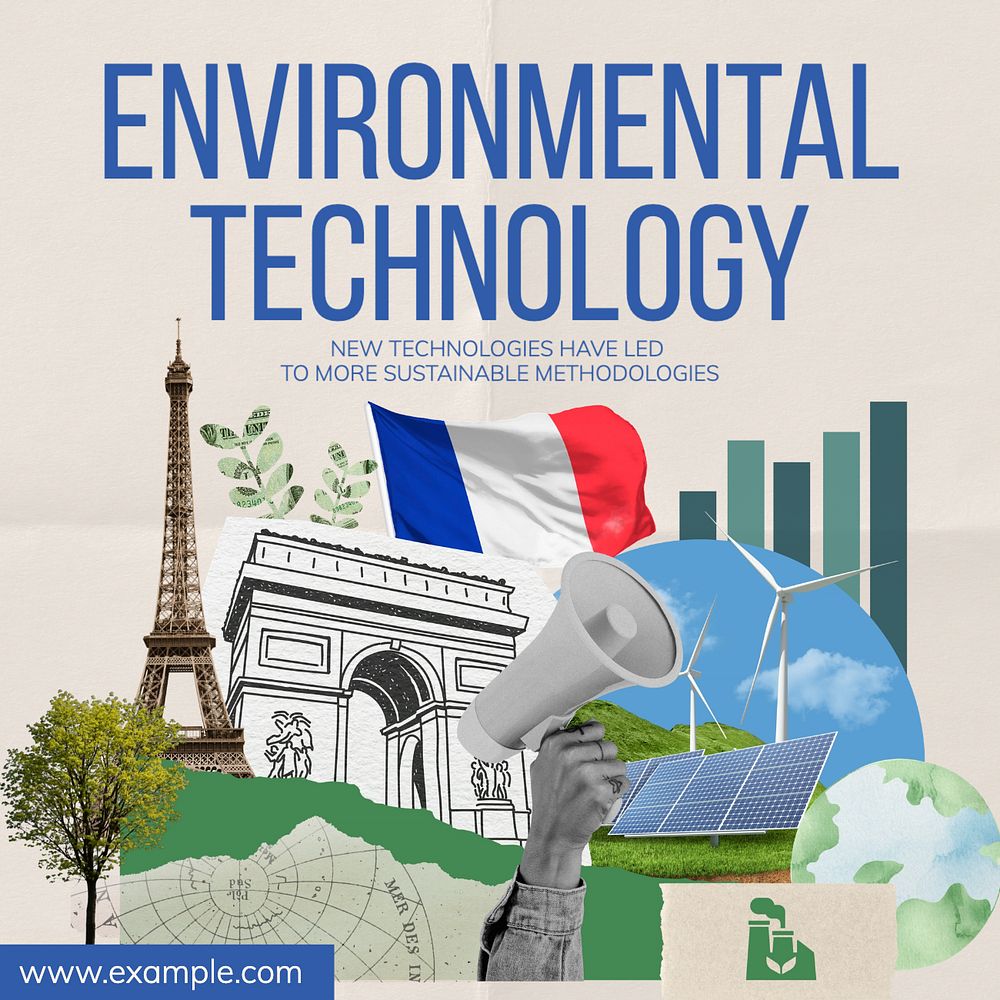 Environmental tech Instagram post template, editable text