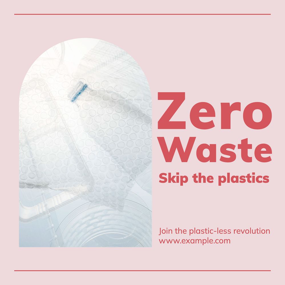 Zero waste living Instagram post template, editable text