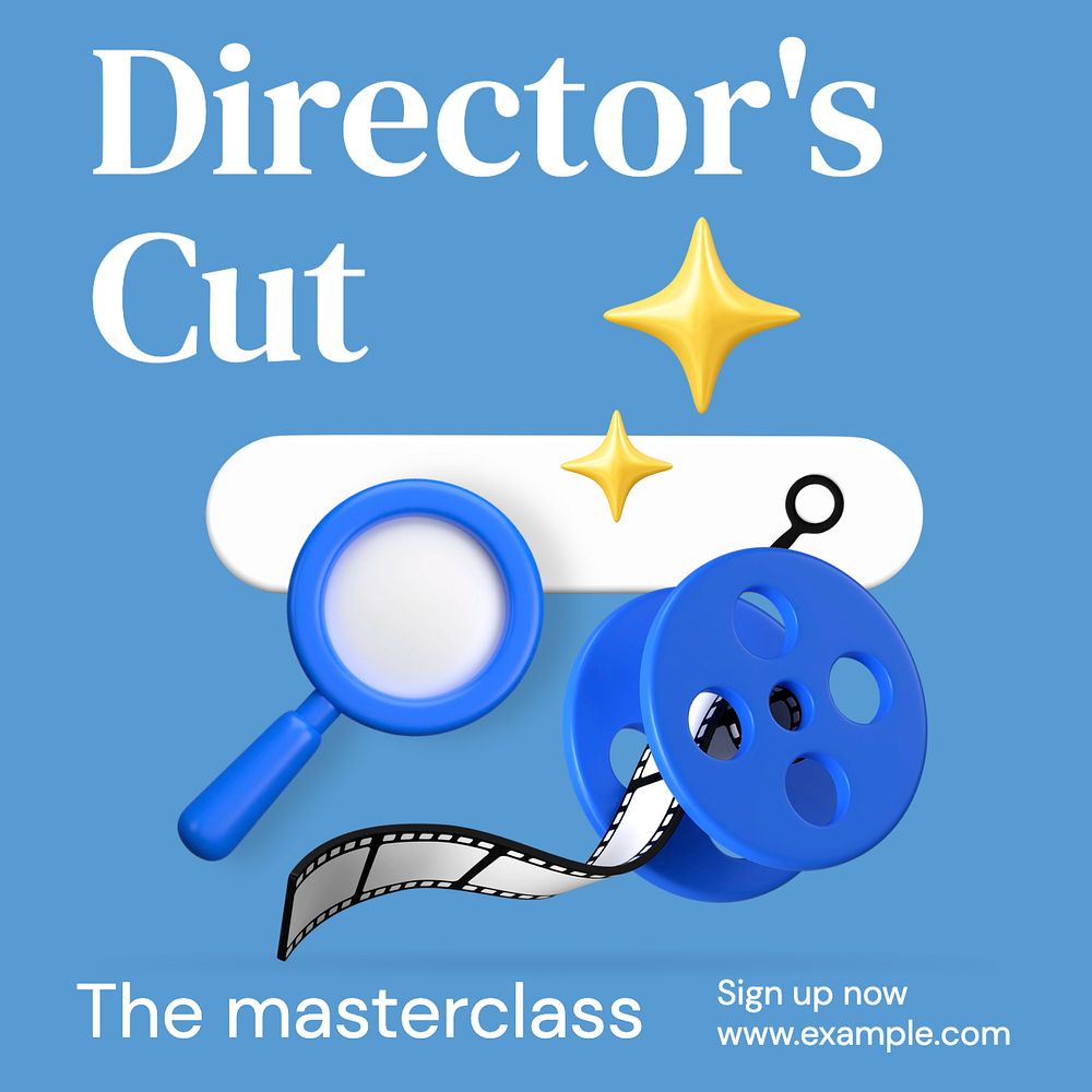 Directing class Instagram post template, editable text