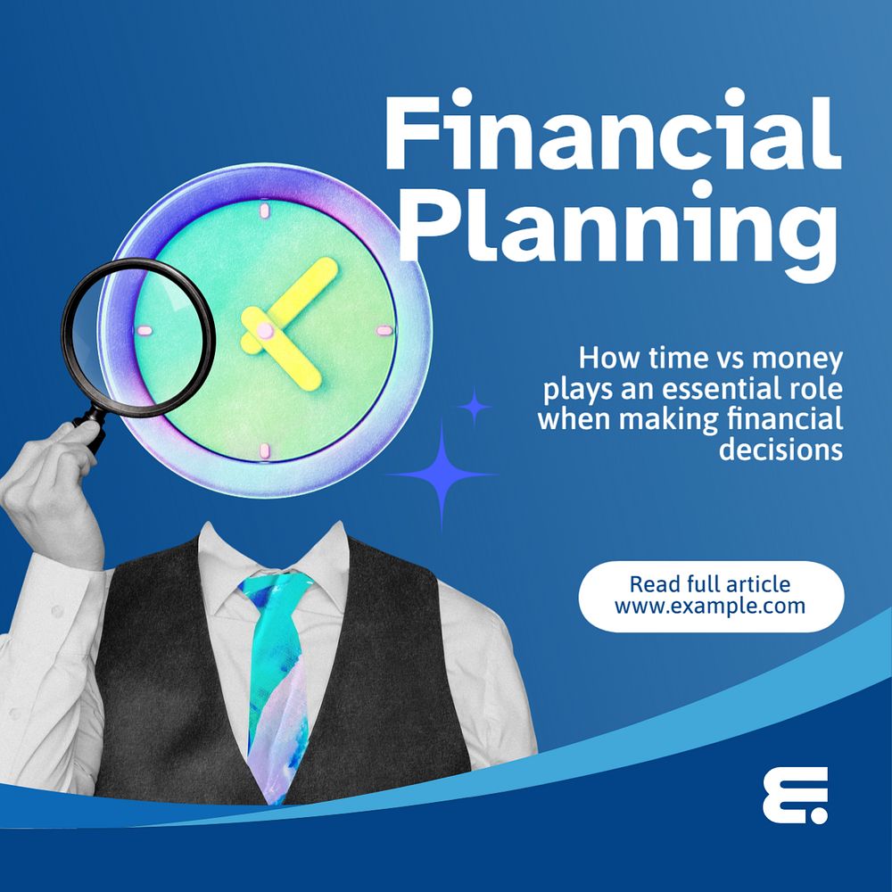 Financial planning Instagram post template, editable text