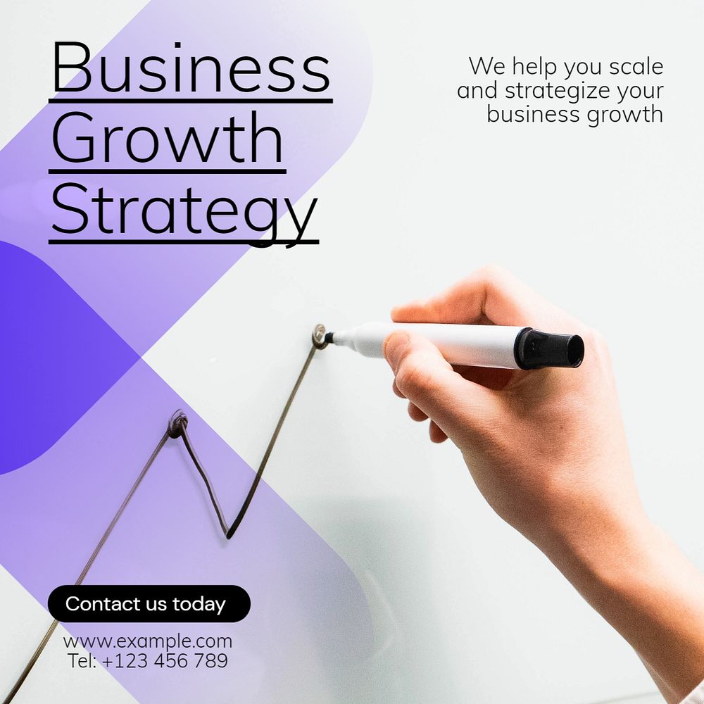 Business growth Instagram post template, editable text