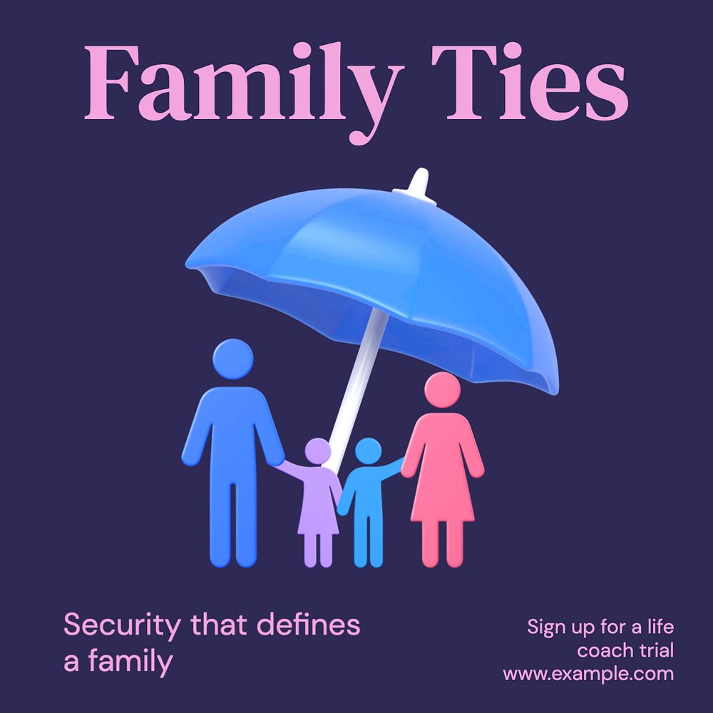 Family Ties Instagram post template, editable text